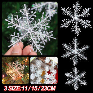 NEW 3/6/9PCS White Snowflake Bunting Garland Hanging Christmas Party Decorations