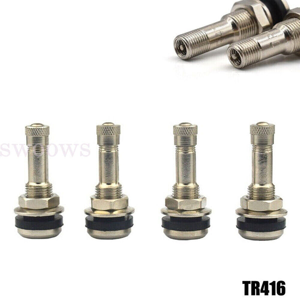 TR416 Chrome Metal TubelessBolt In Valve Stems Tires Tubeless Tyre Valves X4