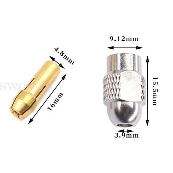 11PCS Brass Drill Chucks Collet Bits 0.5-3.2mm for Dremel Rotary Tool