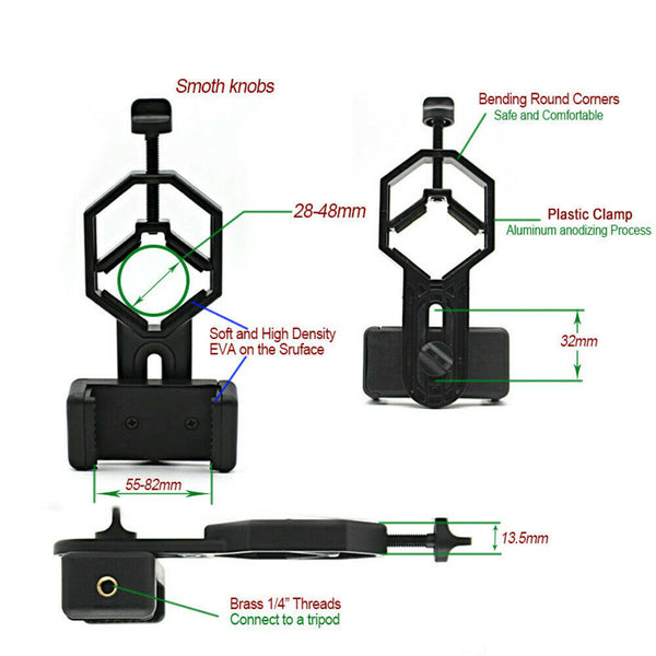 Universal Telescope Phone Adapter Mount Holder for Binoculars Scope Microscope