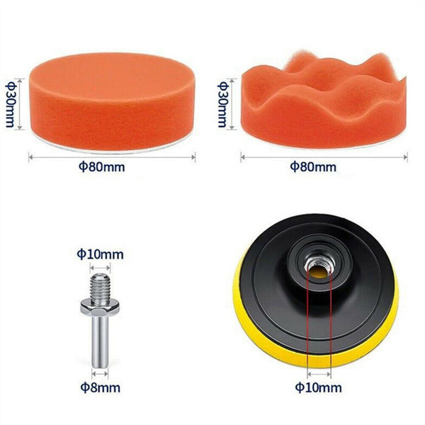 22pcs Buffing Waxing Polishing Sponge Pads Kit Set For Car Polisher Clean Drill