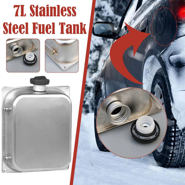 7L Stainless Steel Gasoline Petrol Fuel Tank Can for Webasto Eberspacher Heater