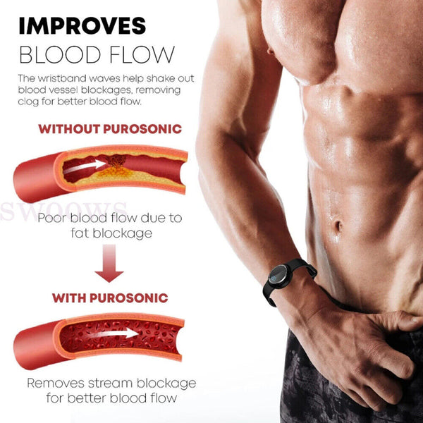 1/2 Ultrasonic High-Tech Body Shape Wristband Lymph Drainage Magnetic Bracelet