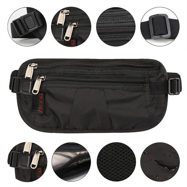 Travel Passport Waist Pouch Security Bag Blocking Cards Wallet & Money Belt