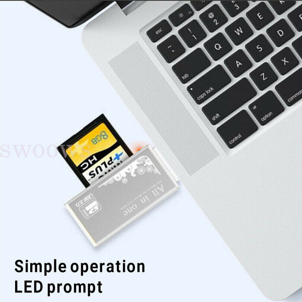 2x All in One Multi Card Reader For SDHC Micro SD to USB 2.0 MMC M2 Memory Stick