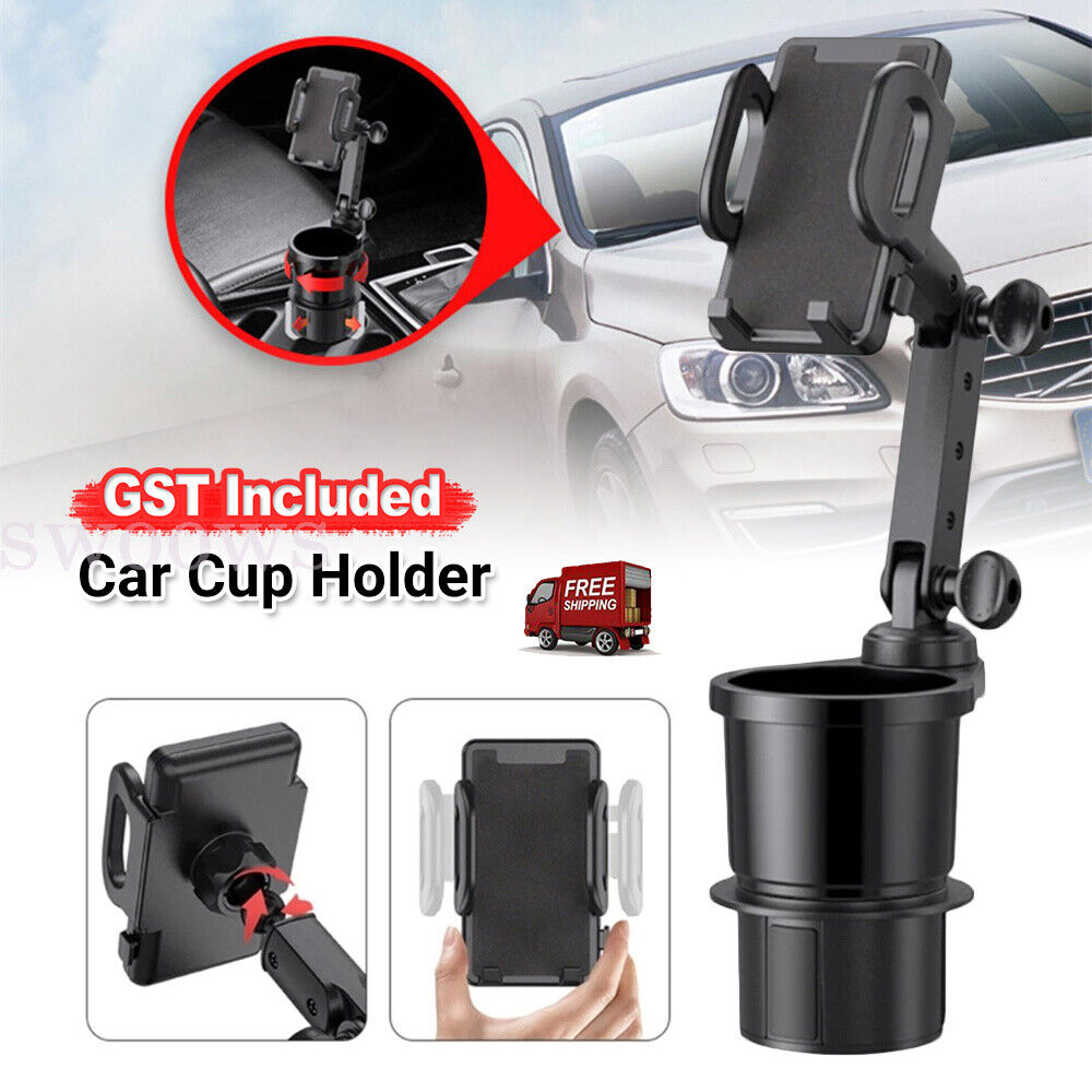 Phone Mount Car Cup Holder 360 Rotating Adjustable Bracket for GPS Mobile Phone