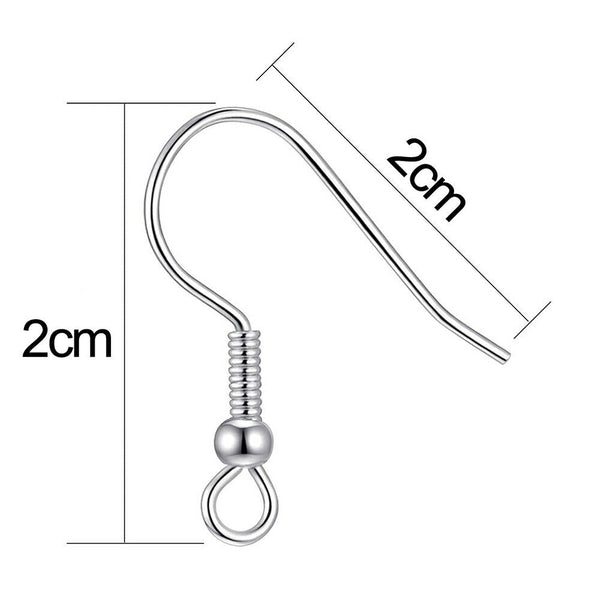 Up 200x Earring Hooks For Sensitive Ears Hypoallergenic 304 Stainless Steel 20mm