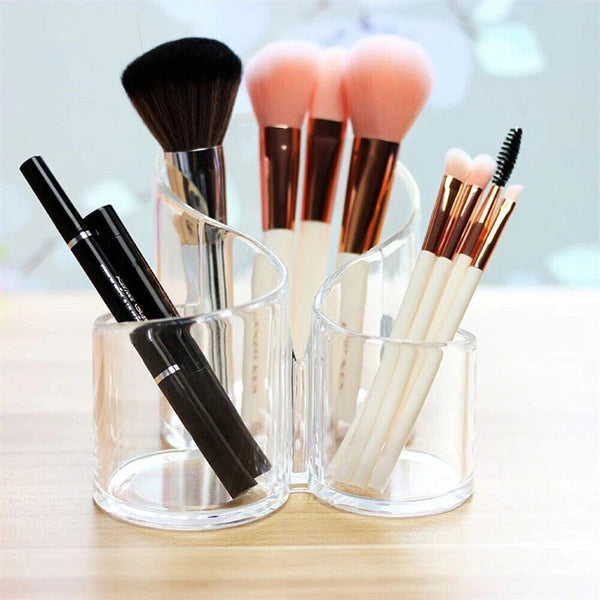 Clear Acrylic Makeup Brush Holder Organizer Cosmetic Storage Container Case AU