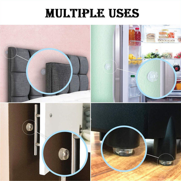 12PCS Wall Protector Rubber Stopper Self-Adhesive Door Handle Bumper Guard Stops