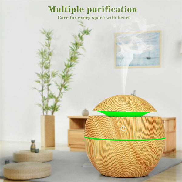 Ultrasonic Aroma Air Humidifier Aromatherapy Diffuser Essential Oil LED Purifier