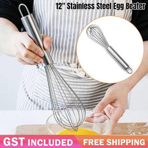 Large Stainless Steel Whisk Egg Beater Gravy Sauce Mix Mixer Kitchen Whisker