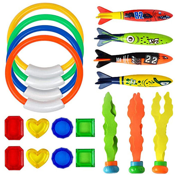 Underwater Swim Pool Diving Toys Summer Swimming Dive Toy Sets Water RIng Sticks