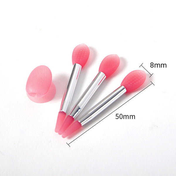 3PCS Silicone Lip Balms Lip Mask Brush with Sucker Dust Cover Makeup Applicator