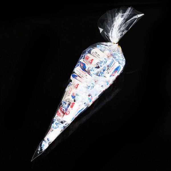 Clear cellophane cello cone sweet bags large candy kid party favour gift Ties