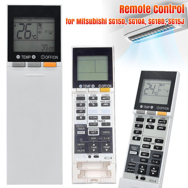 Air Con Remote Control for Mitsubishi Remote Models SG15D, SG10A, SG18D, SG15J