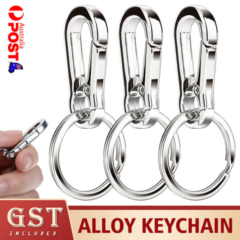 3X Clasp Clips Hook Alloy Keychain Split Key Ring Durable Keychain