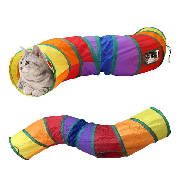 Kitten Cat Toy Pet Tunnel UP Play Foldable Exercise S-shape Tube Hole Rabbit Dog