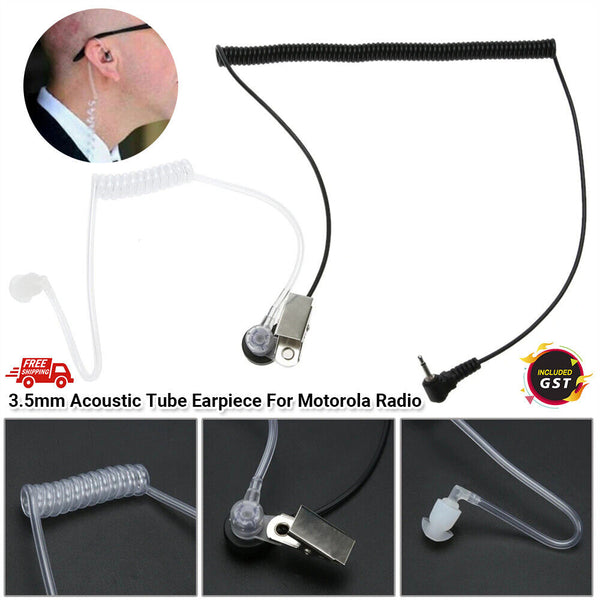 UP 5PCS 3.5mm Transparent Covert Acoustic Tube Earpiece For Motorola Radio