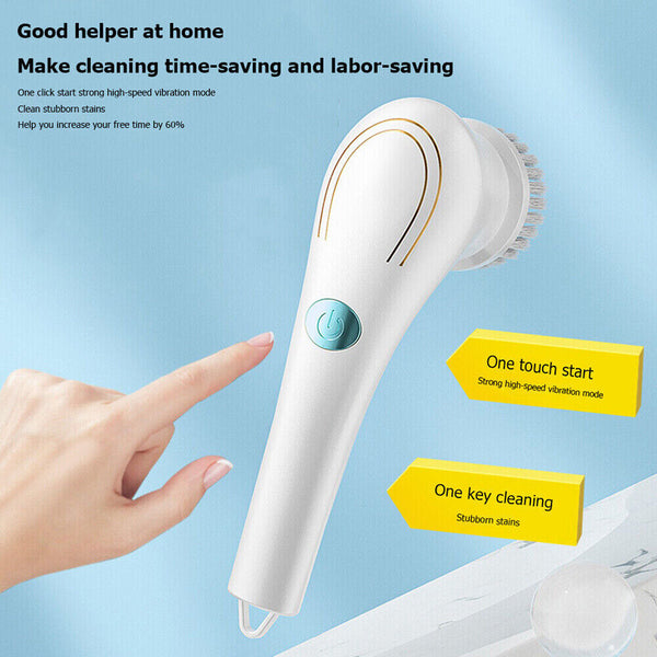 5 In 1 Handheld Electric Cleaning Brush Power Scrubber Cordless USB Rechargeable