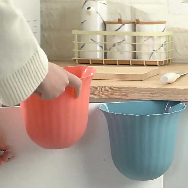 1-4x Hanging Trash Can for Kitchen Cabinet Door Wall Mounted Counter Plastic