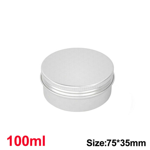 50/100pcs Durable Silver Aluminum Cosmetic Pot Lip Balm Jar Containers Empty Tin