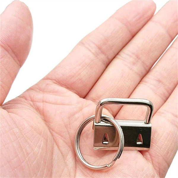 40pcs 26.5MM Silvery Key Fob Hardware Key Fob Keychain Wristlet With Split Ring