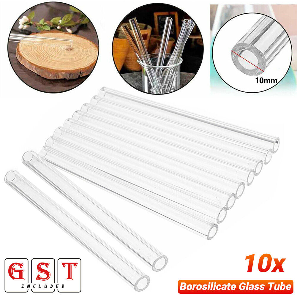 10/20 Pcs 10mm 1.5mm Thick Wall Borosilicate Glass Tube Pyrex Blowing Lab Tubing