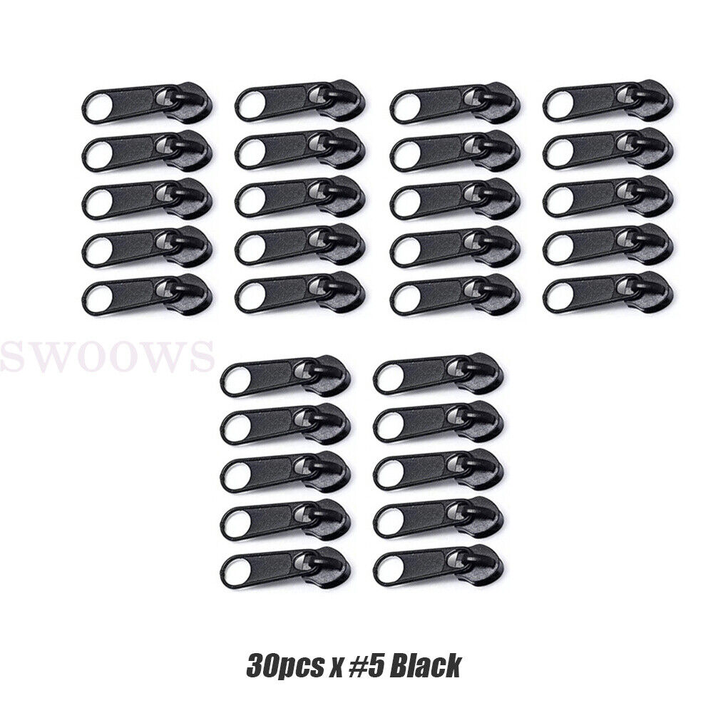 30x Universal Zippers Head Repair Kit Replacement Instant Zip Slider Zipper Fix