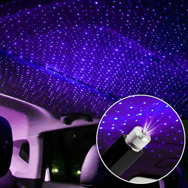 2pcs Car Interior Roof  Atmosphere Starry Sky Night Projector Star Lamp USB LED