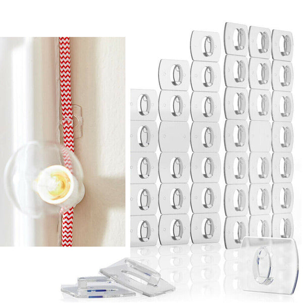 44Pcs Clear Removable Adhesive Decorating Wall Clips Mini Hooks Stain-Proof