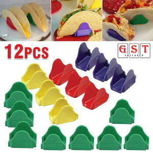 Set of 12pcs Hard Plastic Shell Holders Serving Stand Taco Proper New AU STOCK