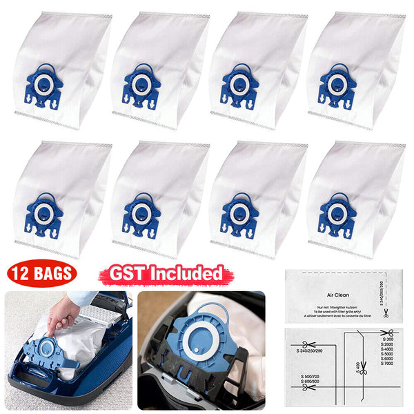 1-12x Vacuum Cleaner Bags For Miele 3D GN COMPLETE C2 C3 S2 S5 S8 S5211 Models