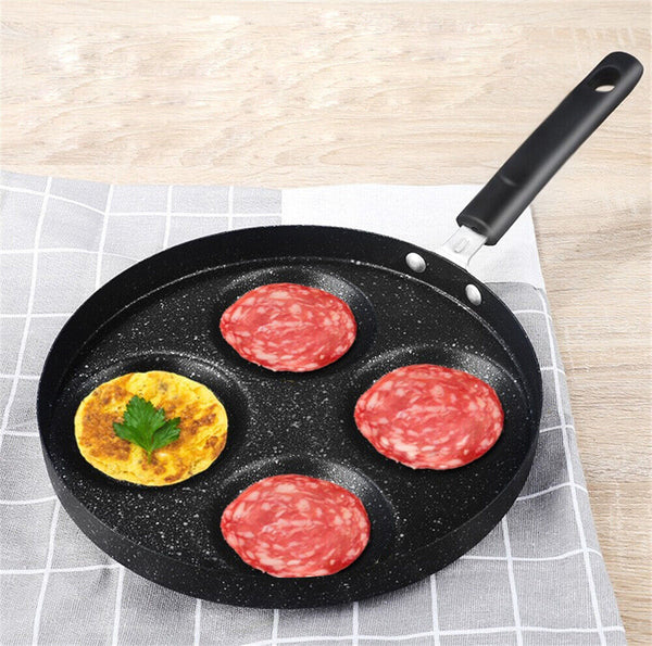 4 Holes Korean Frying Pan Carote Non-stick Round Fry Egg Pancake Pan Giftbox