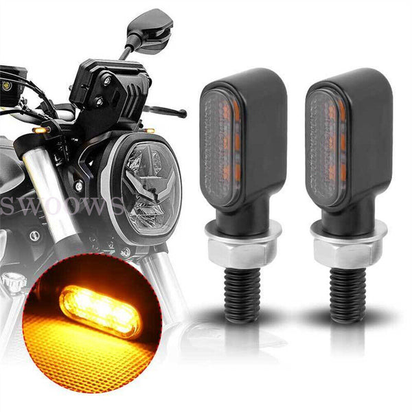 4X Mini Amber Motorcycle LED Indicators Turn Signal Lamp Universal Dirt Bike 12V