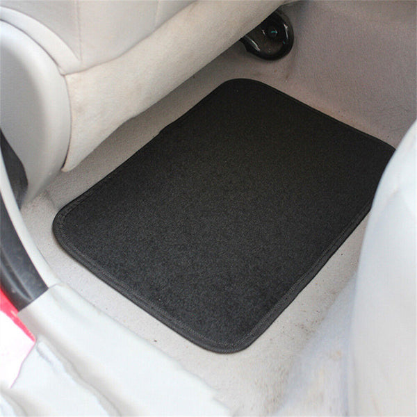 Car Floor Mats Universal 4PCS Carpet Front Rear Set Anti-slip Charcoal Black NEW