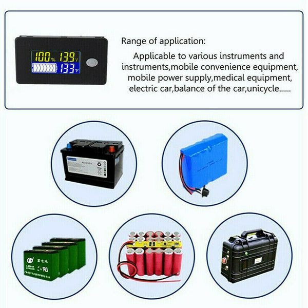 72V LED Digital Monitor Volt Battery Capacity Display Voltmeter Ni-MH Li Car AU