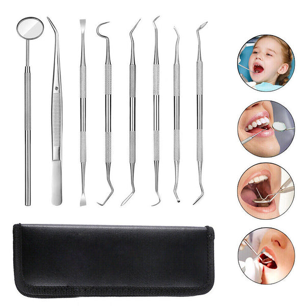 Teeth Hygiene Picks Mirror Scaler Tartar Calculus Plaque Remover Dental Tool Kit