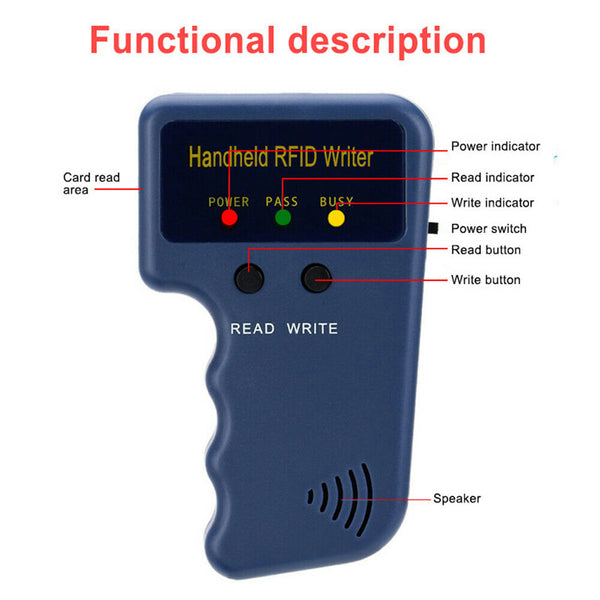 Handheld RFID ID-Card Copier Key Reader Writer Duplicator 125KHz