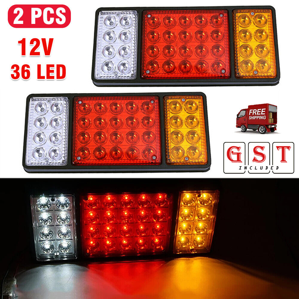 2x 36 LED Tail Lights Stop Indicator Reverse Lamp Trailer Truck Ute 12V Light