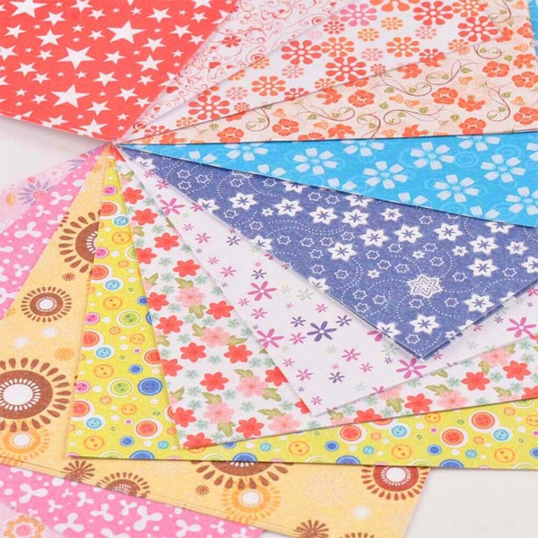 72pcs Japanese Square Folding Origami Craft Paper Sakura Star Mix Patterns Color