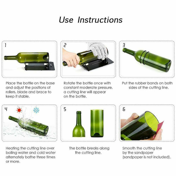 DIY Glass Bottle Cutter Kit Adjustable Sizes Round Glassbottle Cutting Tools Set