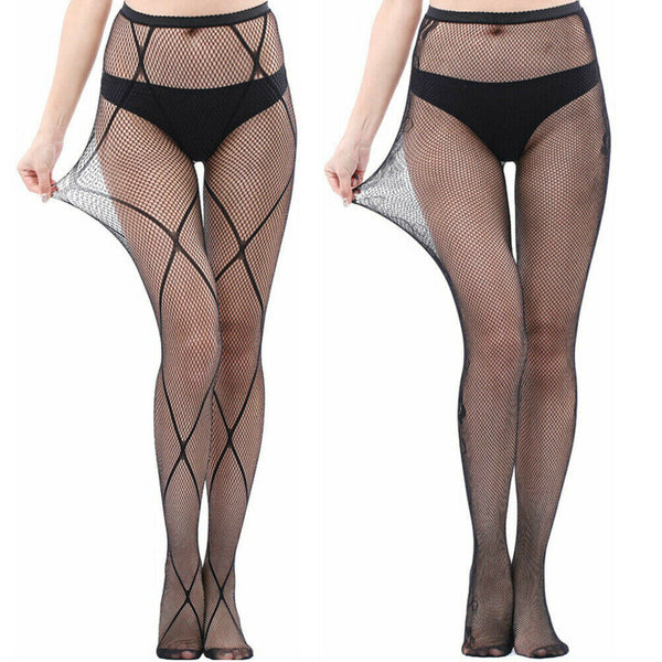 Women's Fashion Jacquard Fishnet Pantyhose Tights Pattern Stockings Waist High