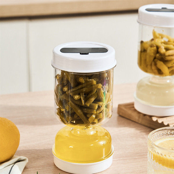 Pickle Jar Hourglass Can Dry Wet Separation Flip Airtight Food Storage Container