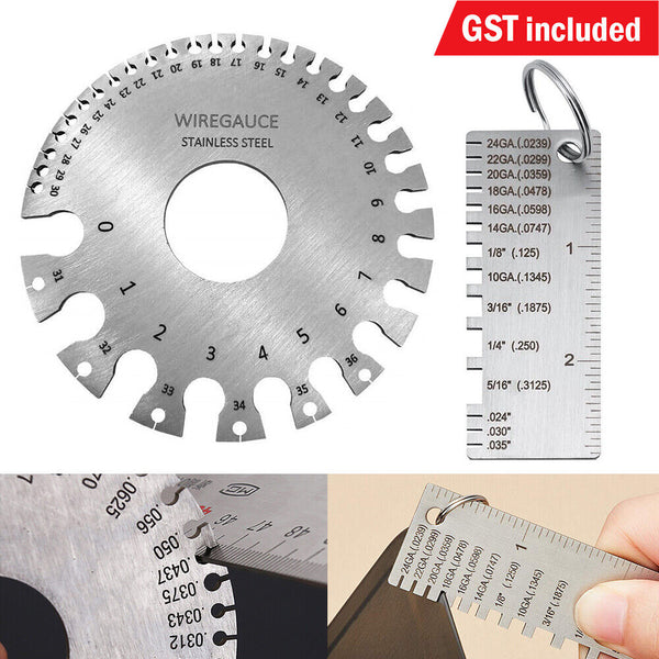 1/2PCS Metal Sheet Thickness Gauge Welding Gauge Wire Round Dual Welding Tools