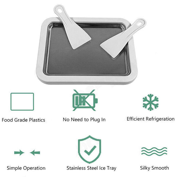 Ice Cream Maker Yogurt Frozen Pan Mini Fried Yogurts Machine Roll StainlessSteel