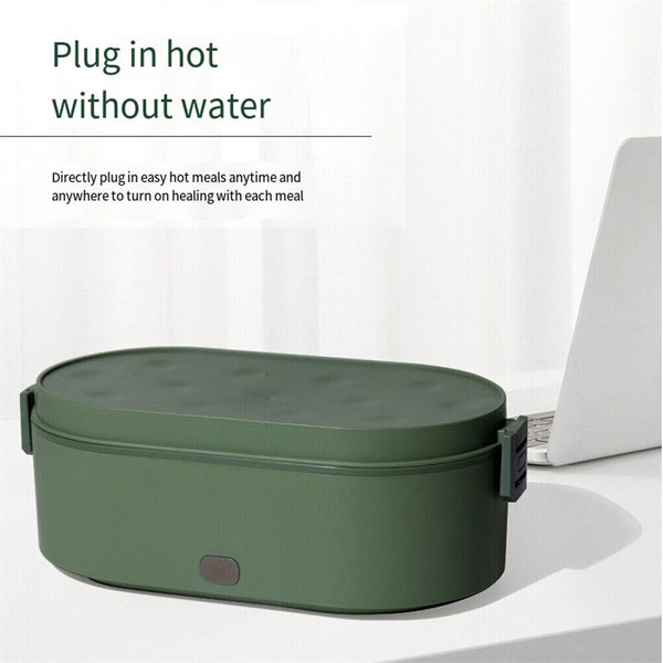 Portable Electric Heated Car Home USB Heating Lunch Box Bento Food Warmer Green