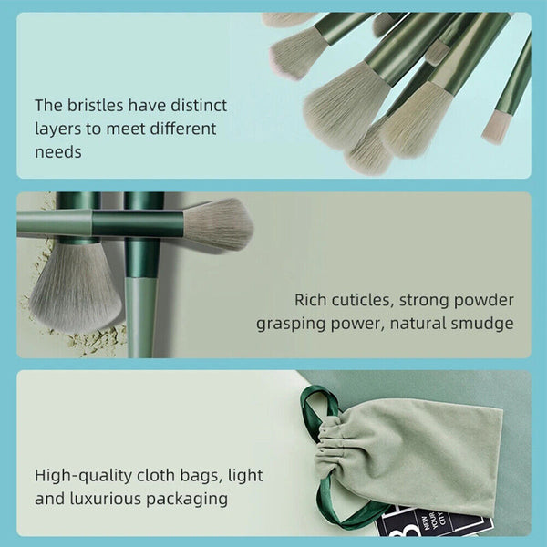 13Pcs Professional Makeup Brush Set Eyeshadow Powder Foundation Contour Brushes