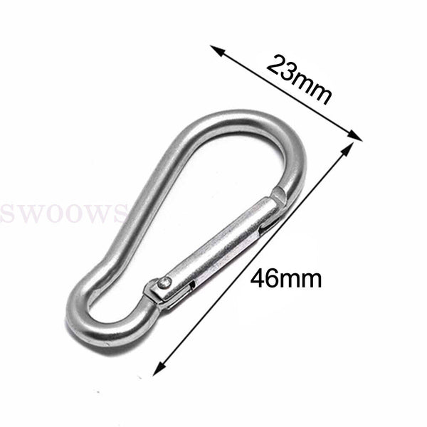 UP 100pcs Aluminum Carabiner Snap Hook D-Ring Clip Key chain Clips Clasp Hiking