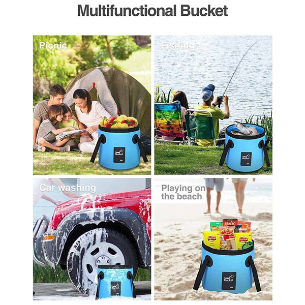 Collapsible Bucket Foldable Water Container Portable for Camping Fishing Hiking