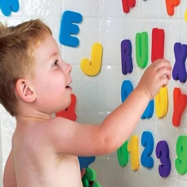 36-72x Baby Foam Letter & Numbers Water Stickers Floating Bath Shower Toy Set AU